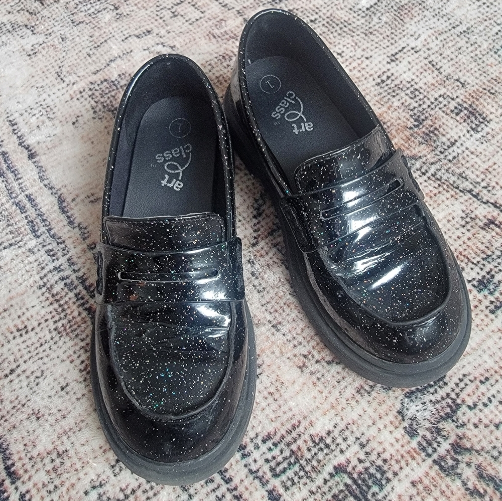 Art Class Black Glitter Kids Shoes